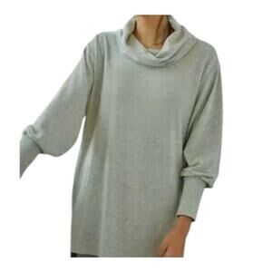 Maeve By Anthropologie Womens Sage Oversized Cowl Neck Sweater Tunic Size XL